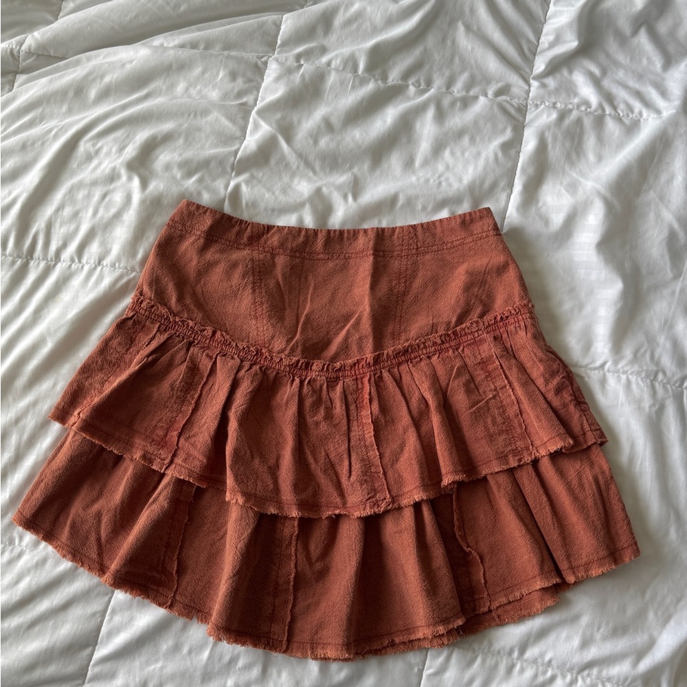 Size 4 Free People Ruffles In The Sand Mini Skirt